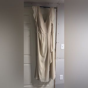 David’s Bridal Champagne Bridesmaids Dress